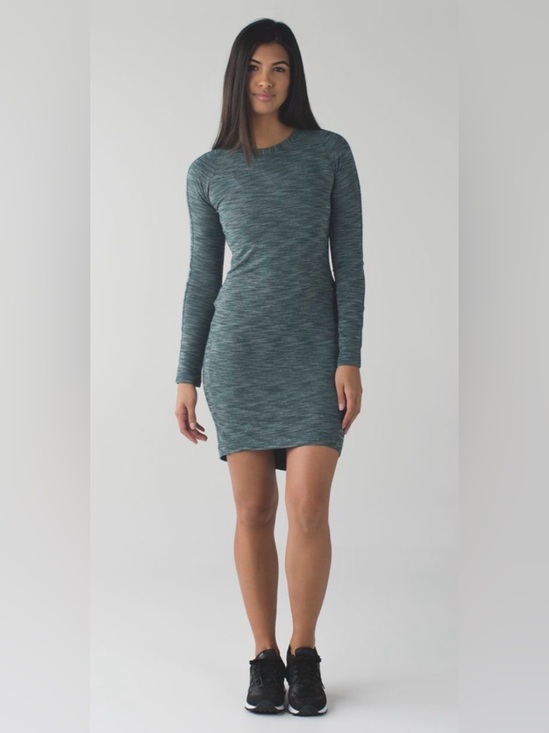 lululemon athletica Dresses & Skirts - lululemon athletica &go Where to Heathered Teal Long-Sleeve Bodycon Dress